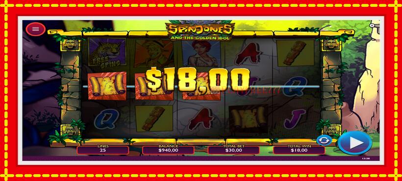 Slot machine Spin Jones and the Golden Idol with access to free game online, picture 3