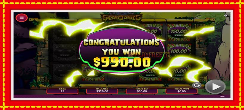 Slot machine Spin Jones and the Golden Idol with access to free game online, picture 5