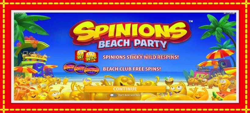 Slot machine Spinions Beach Party with access to free game online, picture 1