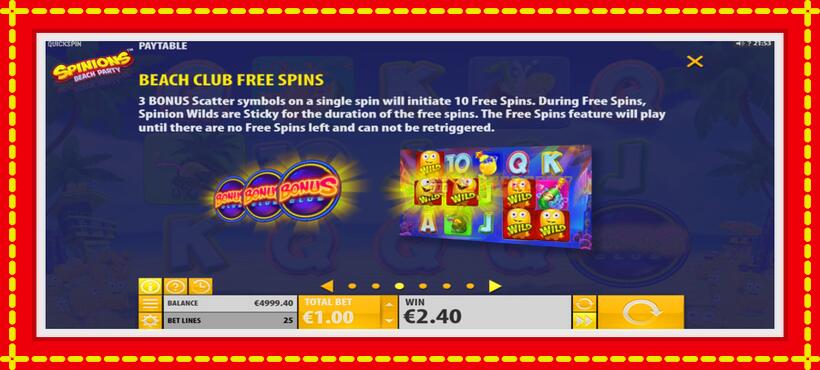 Slot machine Spinions Beach Party with access to free game online, picture 6