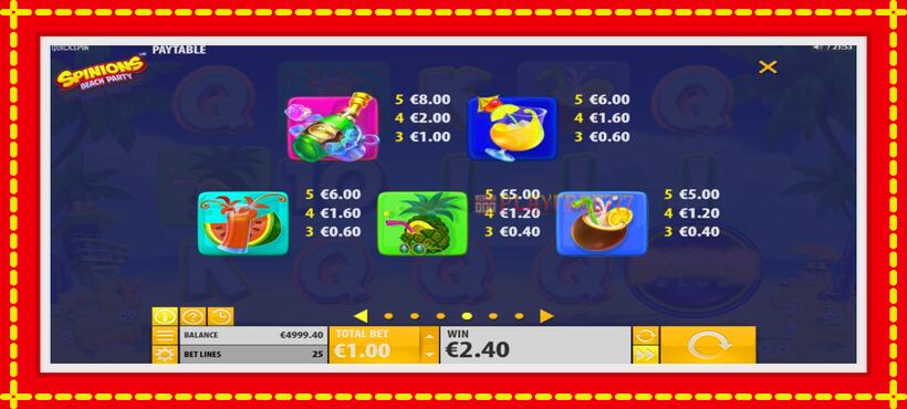 Slot machine Spinions Beach Party with access to free game online, picture 7