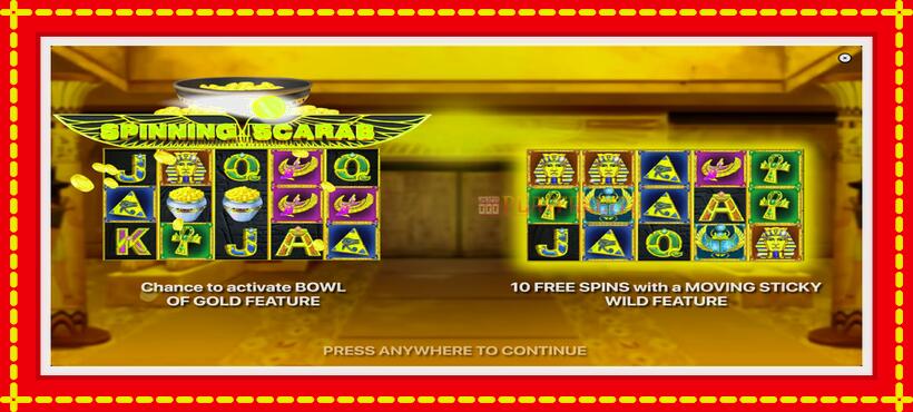 Slot machine Spinning Scarab with access to free game online, picture 1