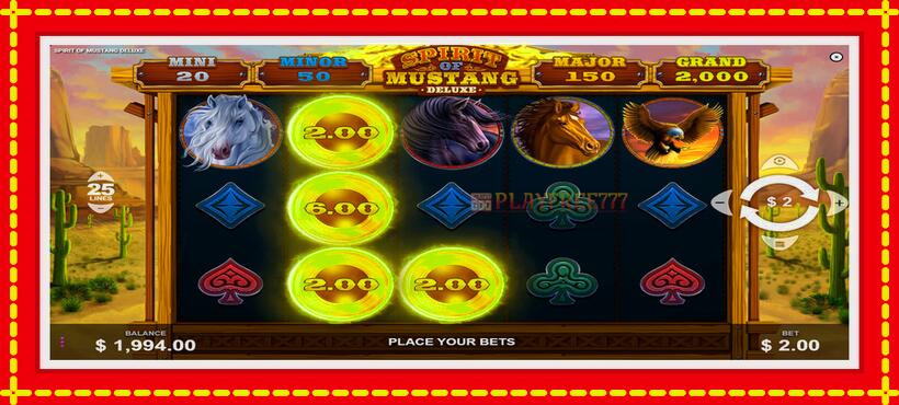 Slot machine Spirit of Mustang Deluxe with access to free game online, picture 3