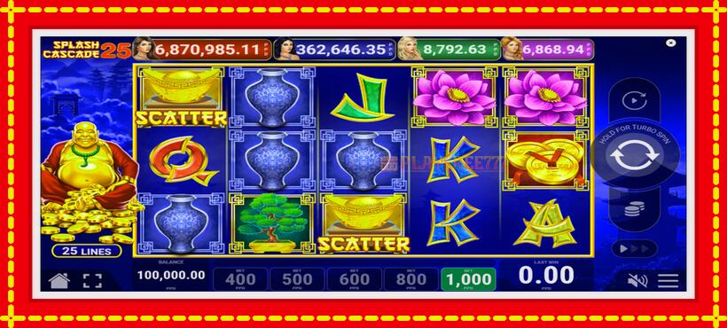 Slot machine Splash Cascade 25 with access to free game online, picture 1