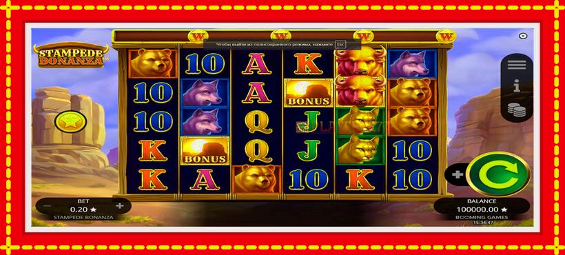 Slot machine Stampede Bonanza with access to free game online, picture 1