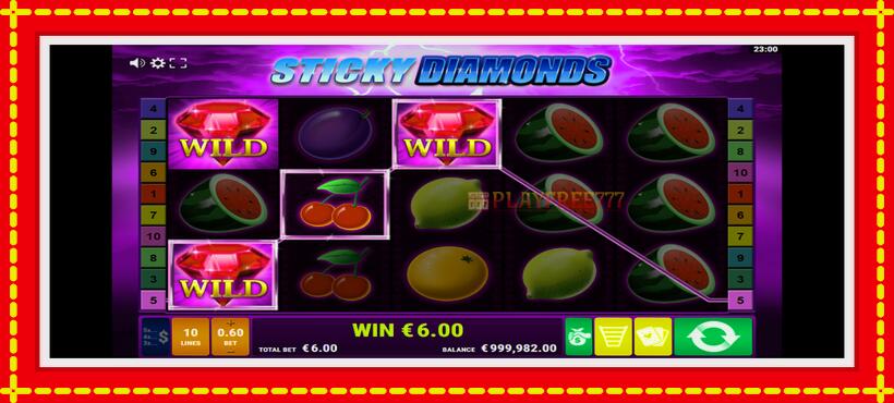 Slot machine Sticky Diamonds with access to free game online, picture 2