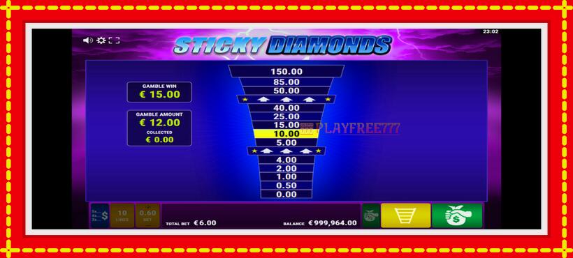 Slot machine Sticky Diamonds with access to free game online, picture 4