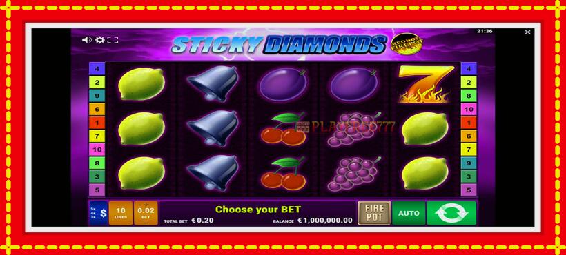 Slot machine Sticky Diamonds Red Hot Firepot with access to free game online, picture 1