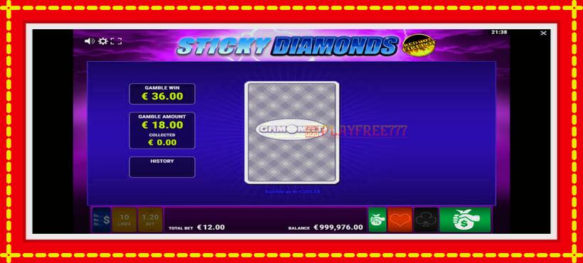 Slot machine Sticky Diamonds Red Hot Firepot with access to free game online, picture 3