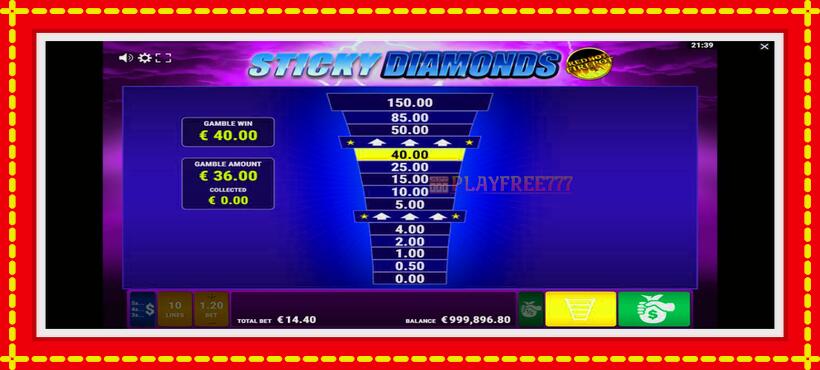 Slot machine Sticky Diamonds Red Hot Firepot with access to free game online, picture 5