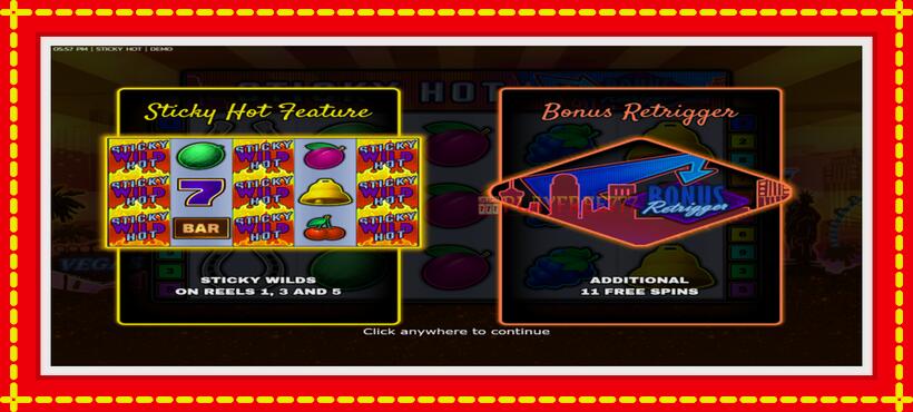 Slot machine Sticky Hot with access to free game online, picture 1