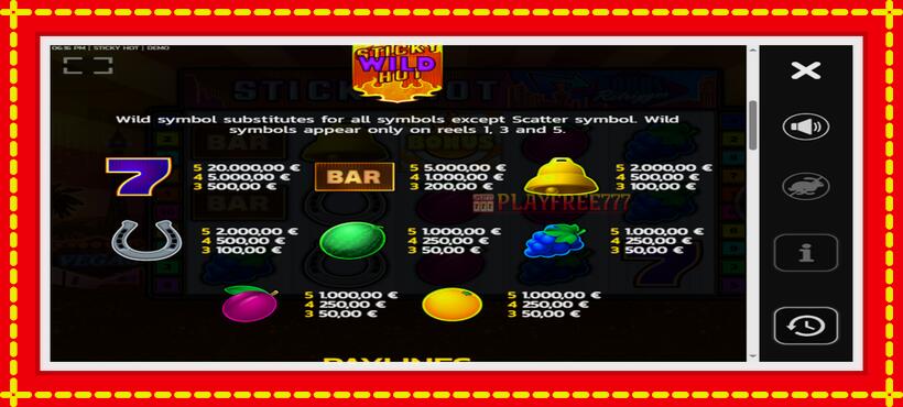 Slot machine Sticky Hot with access to free game online, picture 4