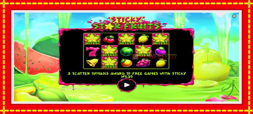 Slot machine Sticky Star Fruits with access to free game online, picture 1