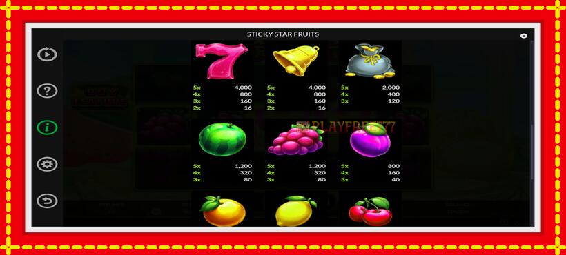 Slot machine Sticky Star Fruits with access to free game online, picture 6