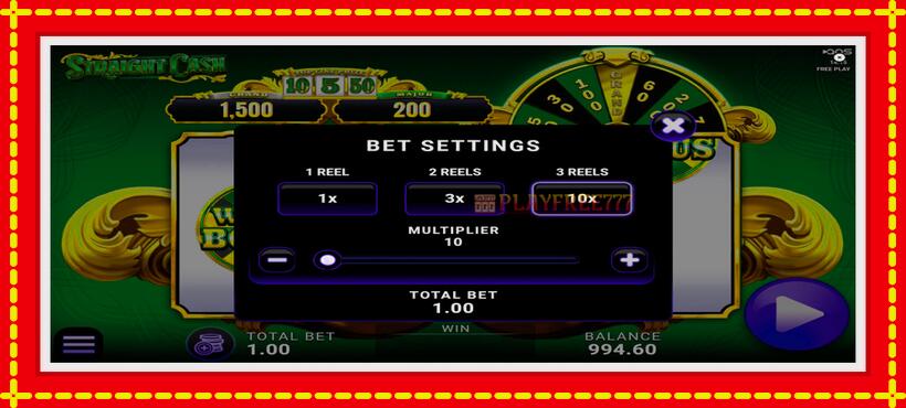 Slot machine Straight Cash with access to free game online, picture 7