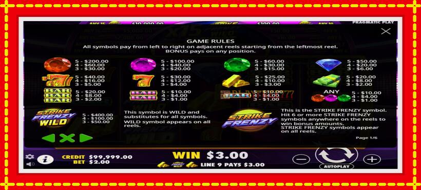 Slot machine Strike Frenzy with access to free game online, picture 4