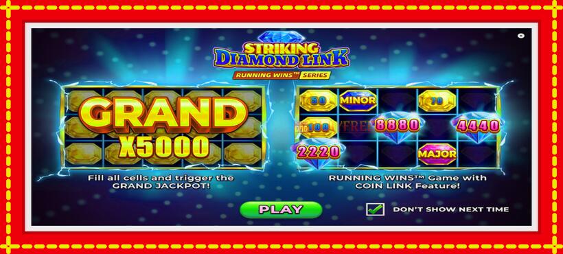 Slot machine Striking Diamond Link with access to free game online, picture 1