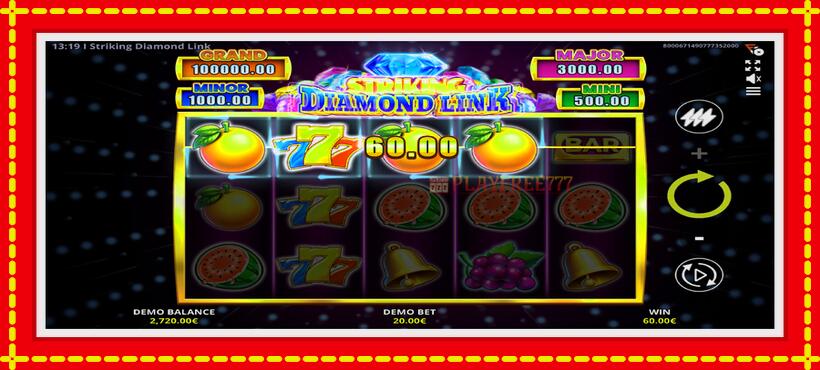 Slot machine Striking Diamond Link with access to free game online, picture 3