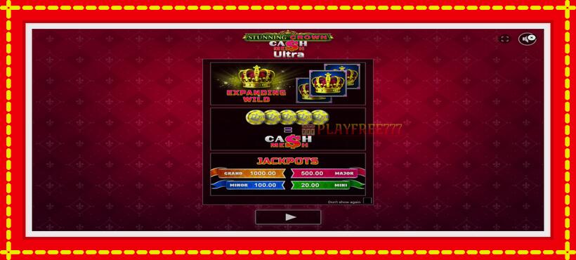 Slot machine Stunning Crown Cash Mesh Ultra with access to free game online, picture 1