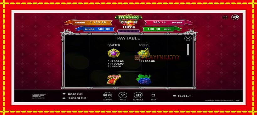 Slot machine Stunning Crown Cash Mesh Ultra with access to free game online, picture 5