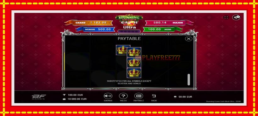 Slot machine Stunning Crown Cash Mesh Ultra with access to free game online, picture 6