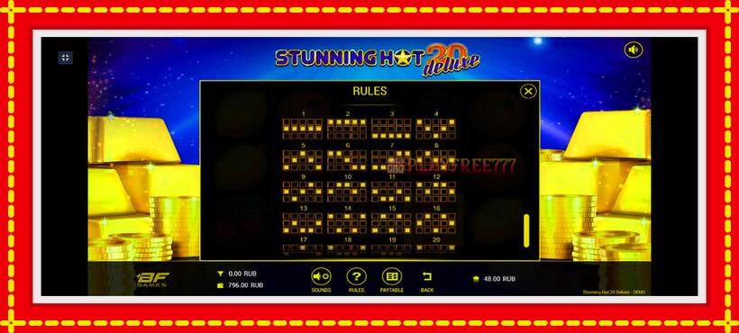 Slot machine Stunning Hot 20 Deluxe with access to free game online, picture 6