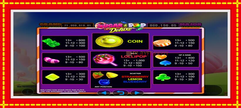 Slot machine Sugar & Pop Deluxe with access to free game online, picture 3