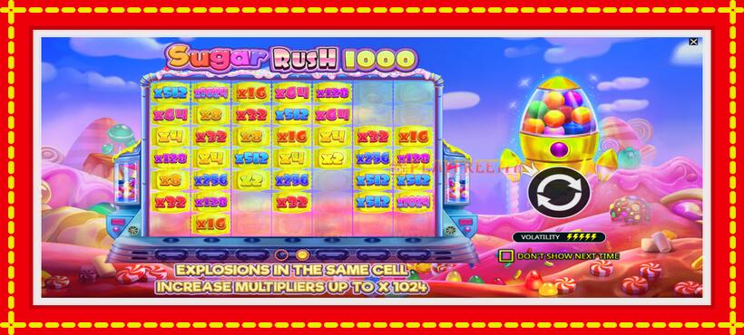 Slot machine Sugar Rush 1000 with access to free game online, picture 1