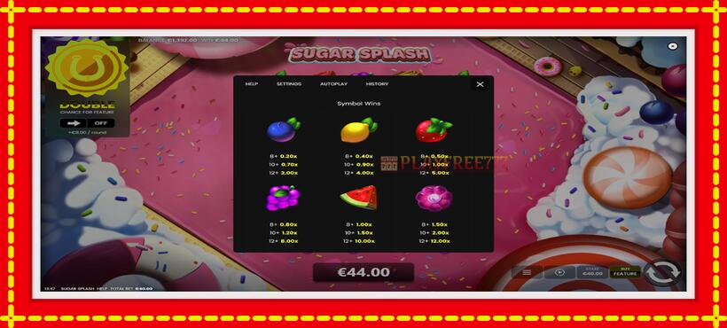 Slot machine Sugar Splash with access to free game online, picture 5