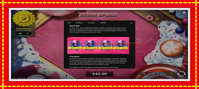 Slot machine Sugar Splash with access to free game online, picture 7