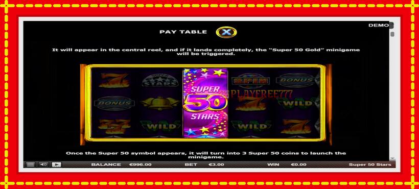 Slot machine Super 50 Stars with access to free game online, picture 5