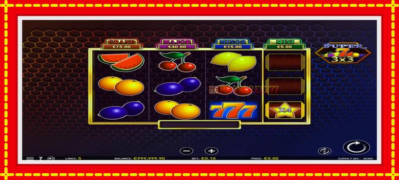 Slot machine Super 7 3x3 with access to free game online, picture 2