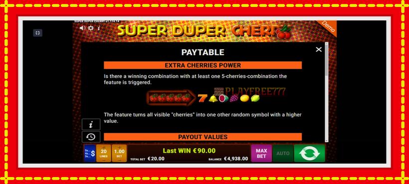 Slot machine Super Duper Cherry with access to free game online, picture 4