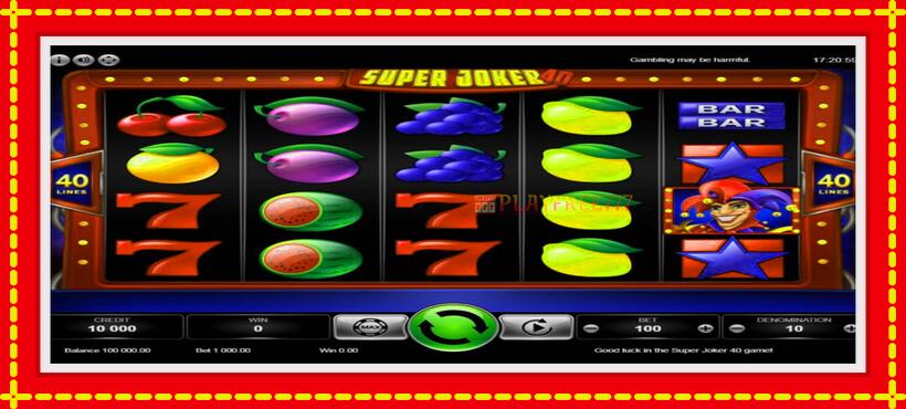 Slot machine Super Joker 40 with access to free game online, picture 1