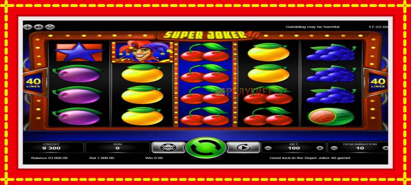 Slot machine Super Joker 40 with access to free game online, picture 3