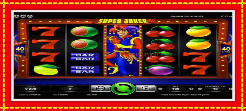 Slot machine Super Joker 40 with access to free game online, picture 4