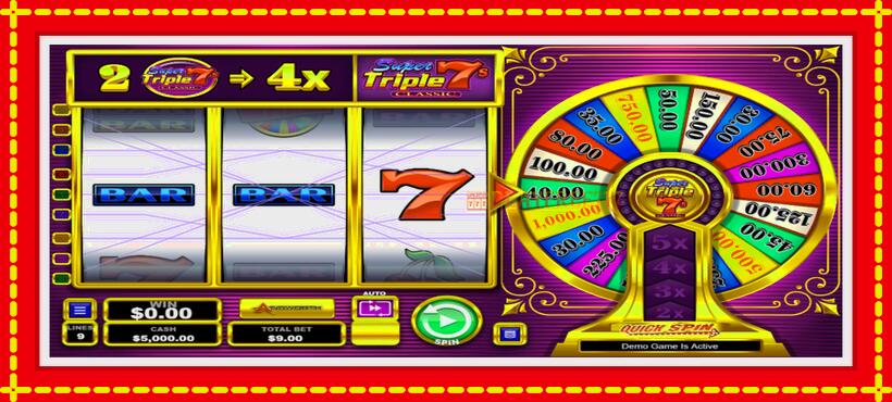 Slot machine Super Triple 7s Classic with access to free game online, picture 1