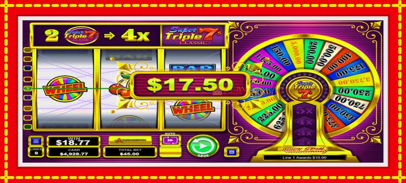 Slot machine Super Triple 7s Classic with access to free game online, picture 2