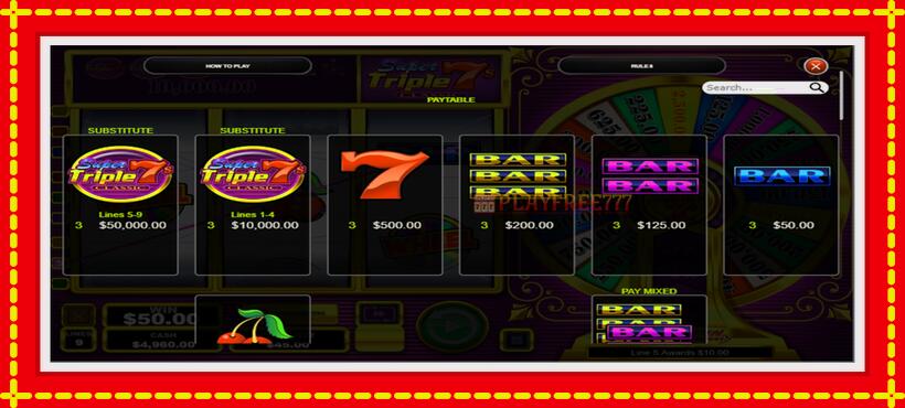 Slot machine Super Triple 7s Classic with access to free game online, picture 3