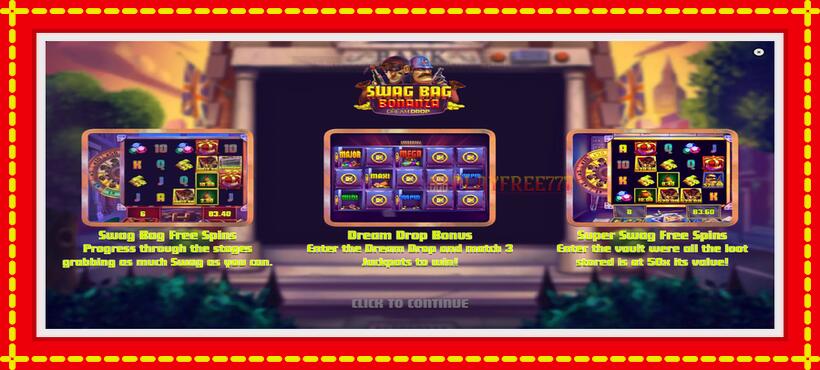 Slot machine Swag Bag Bonanza Dream Drop with access to free game online, picture 1