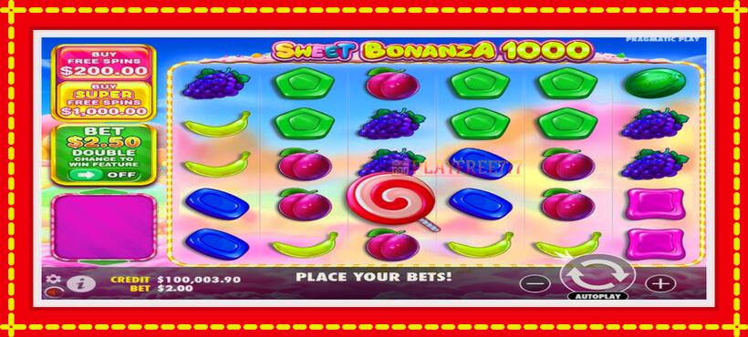 Slot machine Sweet Bonanza 1000 with access to free game online, picture 2