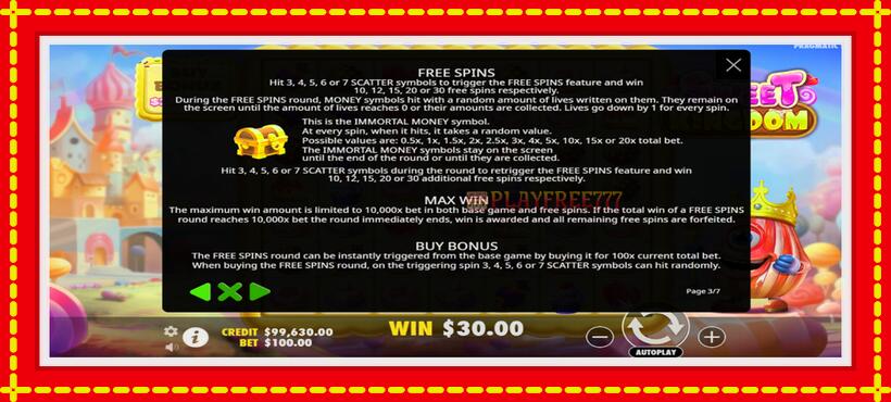 Slot machine Sweet Kingdom with access to free game online, picture 6