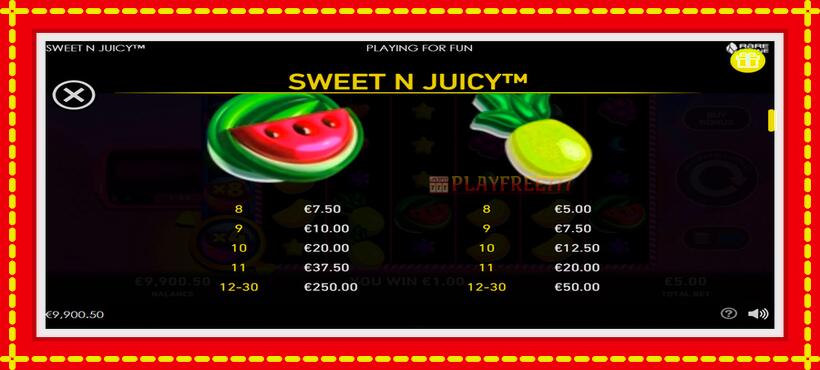 Slot machine Sweet N Juicy with access to free game online, picture 5