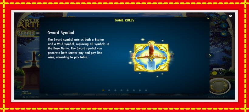 Slot machine Sword of Arthur with access to free game online, picture 5