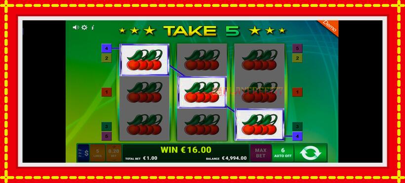 Slot machine Take 5 with access to free game online, picture 2