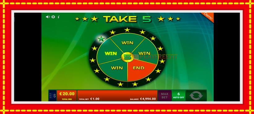 Slot machine Take 5 with access to free game online, picture 3