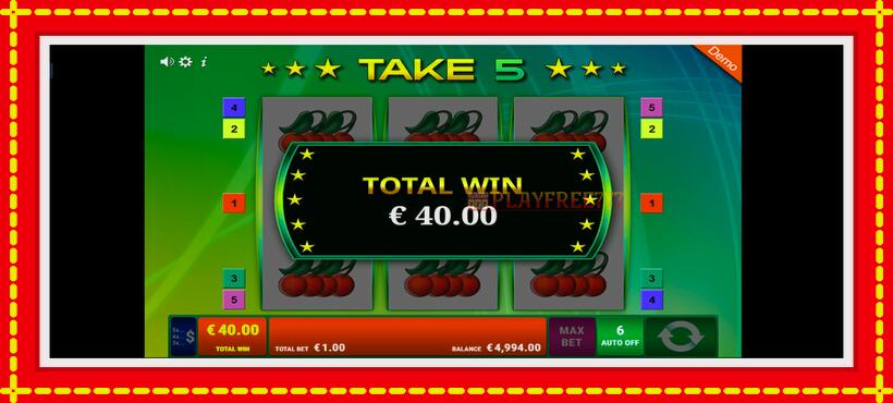 Slot machine Take 5 with access to free game online, picture 4