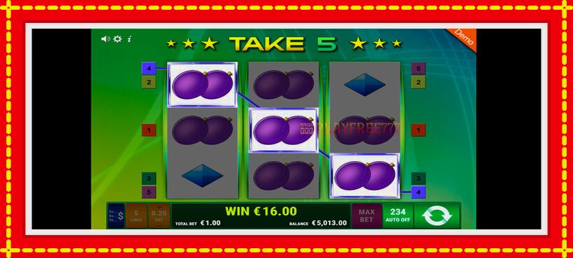 Slot machine Take 5 with access to free game online, picture 5