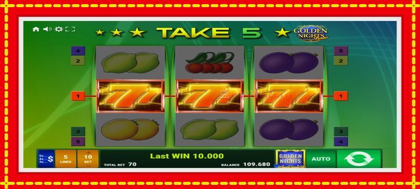 Slot machine Take 5 Golden Nights with access to free game online, picture 2