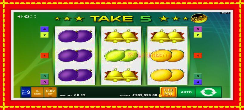 Slot machine Take 5 Red Hot Firepot with access to free game online, picture 1